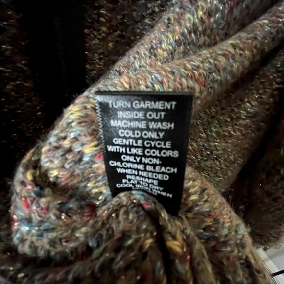 NWT House of Harlow Metallic Fringe Cardigan Sweater Size XL - Picture 4 of 6